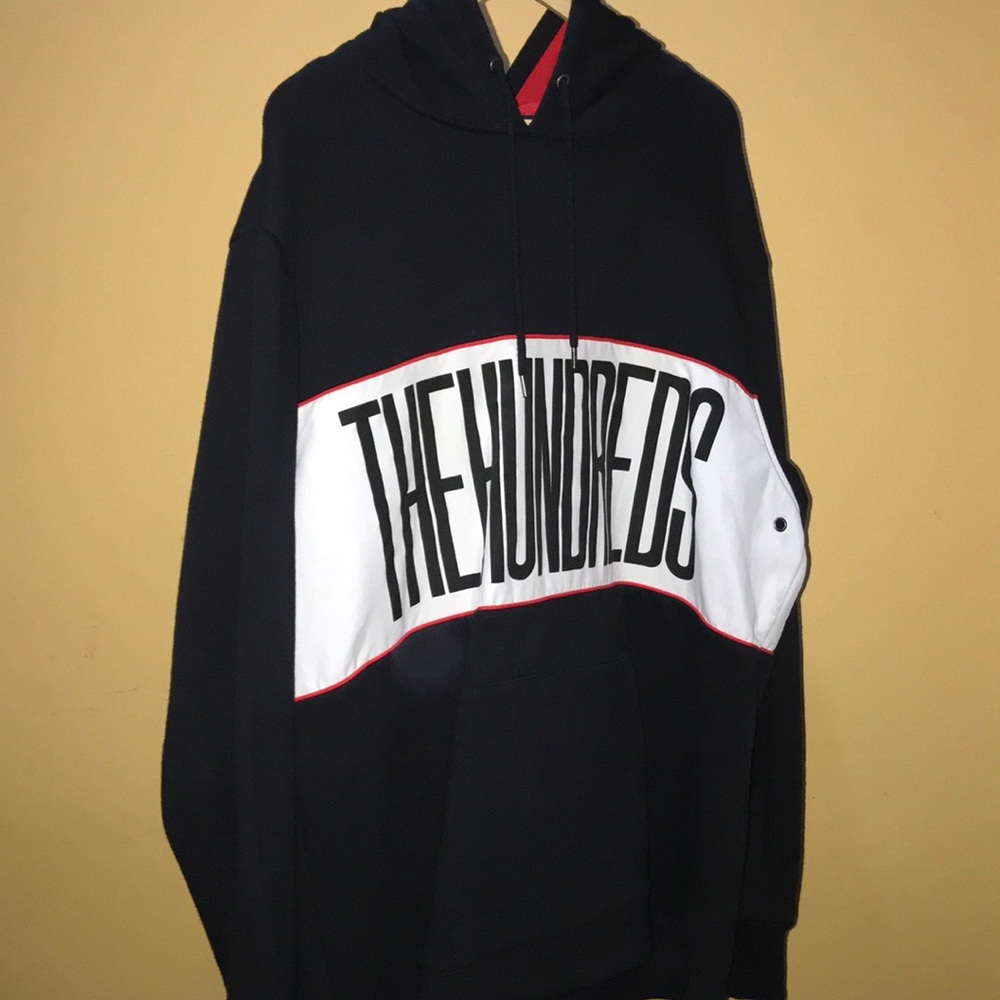 The Hundreds Black Nylon Stripe Hoodie
